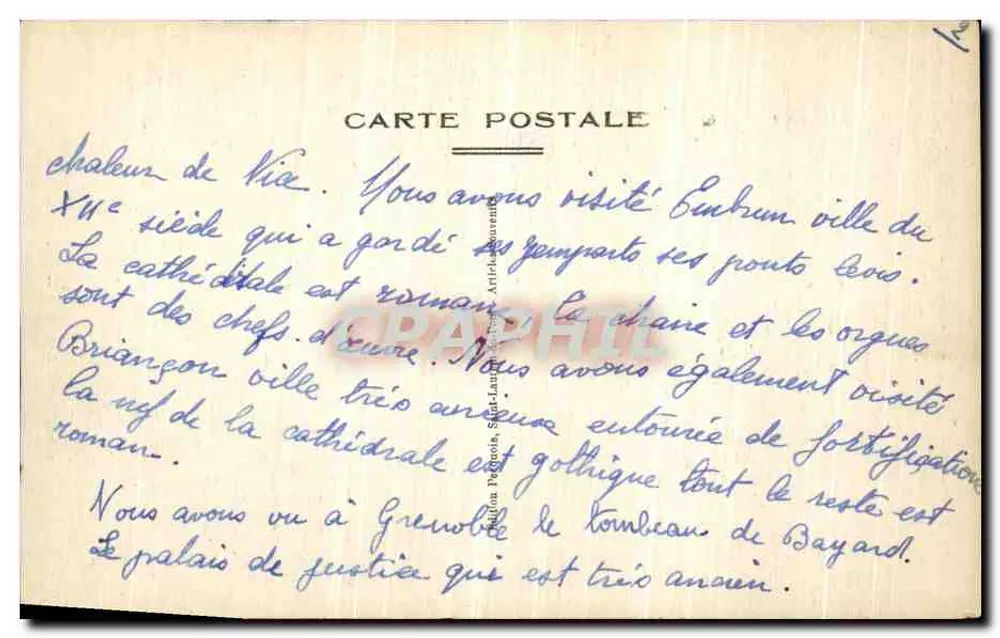 Eingang in den Wüsten und Guiers mort — Route von Saint-Laurent-du-Pont nach la Grande Chartreuse — Verlag: Chalon-Perros - Rückseite