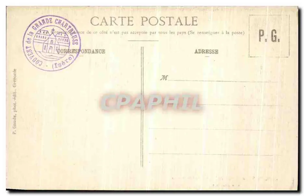 Grande-Chaîtreuse — Allgemeiner Blick — P. Gaude, Fotografie-Verlag, Grenoble - Rückseite