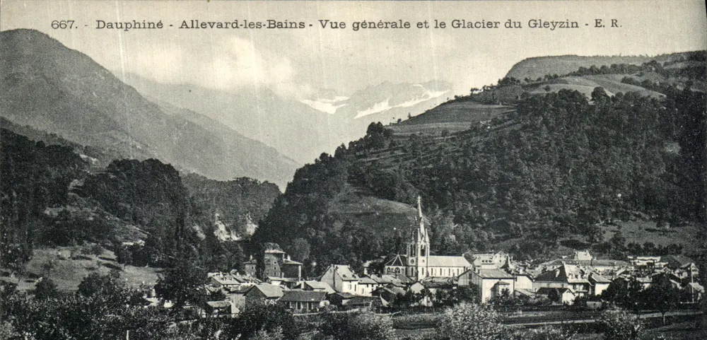 Allevard-les-Bains — Allgemeiner Blick und der Gleyzin-Gletscher — E. R. — n° 667 - Vorderseite