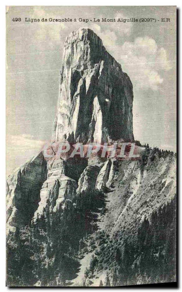 Mont Aiguille (2097 m) — Ansicht von der Bahnlinie Grenoble–Gap — E.R. n°493 - Vorderseite