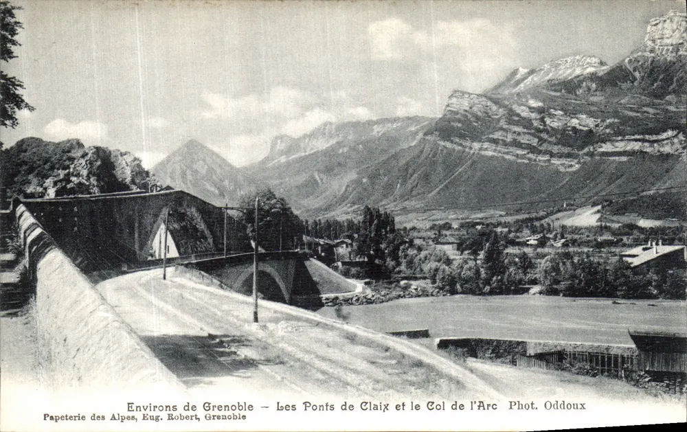 Umgebung von Grenoble — Les Ponts de Claix und Col de l'Arc — Papeterie des Alpes, Eug. Robert, Grenoble - Vorderseite