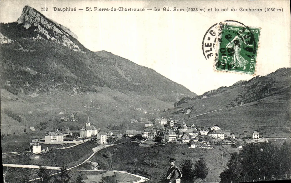 Dauphiné — St. Pierre-de-Charfreuse — Der Große Som (2033 m) und der Cucheron-Pass (1080 m) - Vorderseite