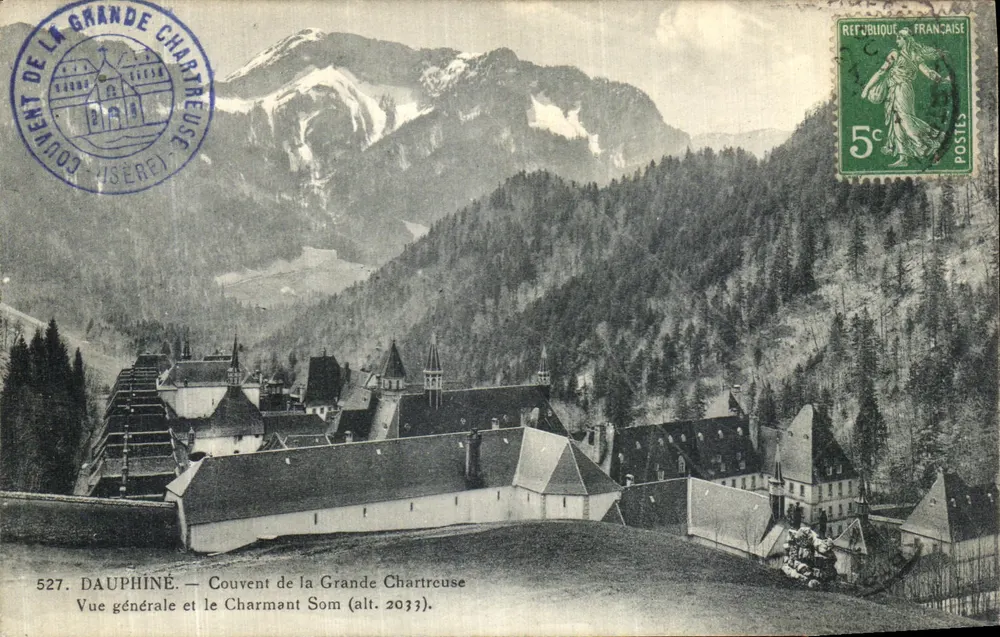 Grande Chartreuse — Allgemeiner Blick und der Charmant Som (Höhe 2033) — P. Gaudé, phot. publ. Grenoble, Nr. 527 - Vorderseite
