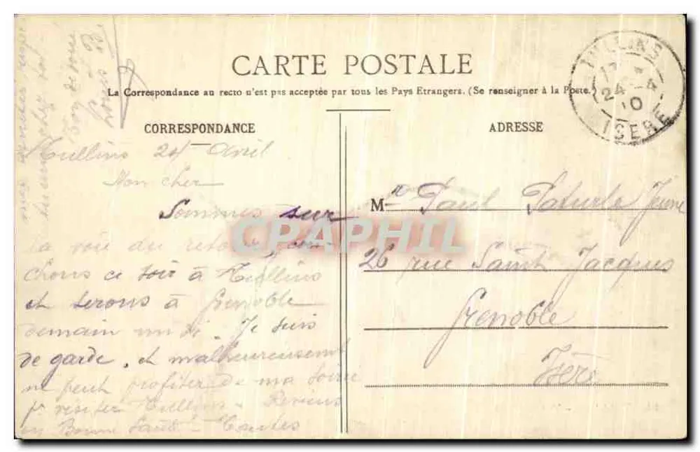 Tullins — Vista geral — Edição J. Bernard-Guelle, Tullins (Isère) - Verso