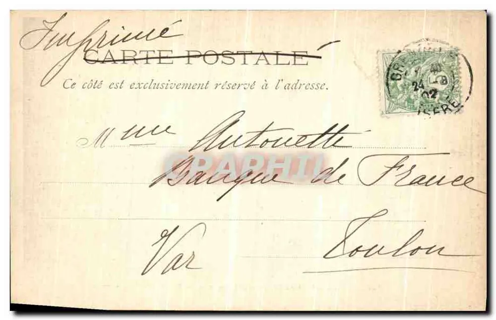 Convento da Grande Chartreuse — F.R. — A Cour d'Honneur — Ed. Robert, Grenoble - Verso