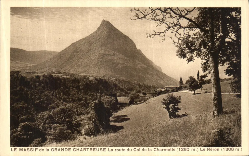 Der Grande Chartreuse-Massiv — Der Weg zum Charmette-Pass (1280 m.) und Le Néron (1306 m.) — Kunst-Heliogravur, Martinon Frères, Grenoble - Vorderseite