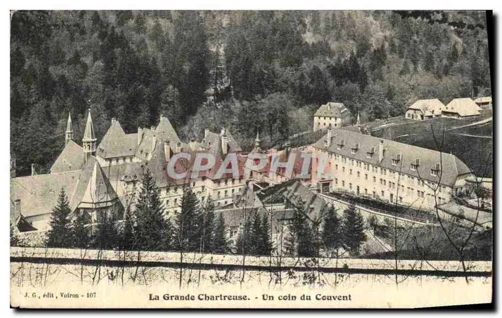 La Grande Chartreuse - Un rincón del Convento — J. G., editor, Voiron - 107 - Anverso