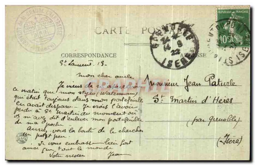 Dauphiné Kloster der Grande Chartreuse — Die Zelle eines Vaters — E.R. n°2771 - Rückseite