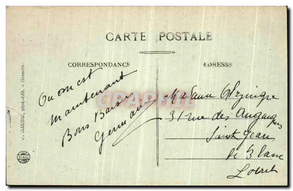 Côrènec und die Belledonne-Kette — Umgebung von Grenoble — n°712 - Rückseite
