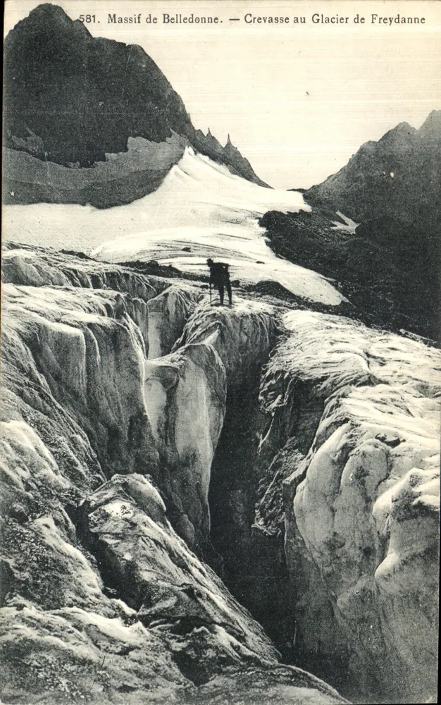 Belledonne-Massiv — Riss am Freydanne-Gletscher — P. Gaude, phot.-verlag Grenoble - Vorderseite