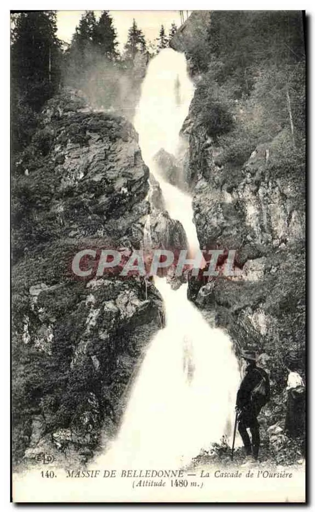 Massif de Belledonne — A Cascata da Ourièra — Altitude 1480 m. — Editora ELD, n° 140 - Frente