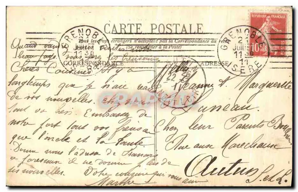 Dauphiné, Umgebung von Uriage-les-Bains - Die Lacs Robert - E.R. n°337 - Rückseite