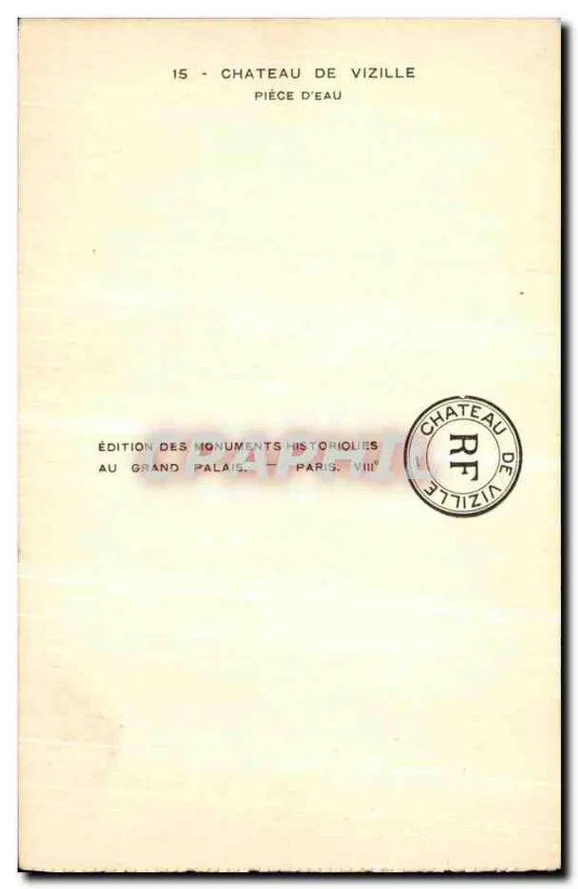 Zamek w Vizille — Zbiornik wodny — Édition des Monuments Historiques - Rewers