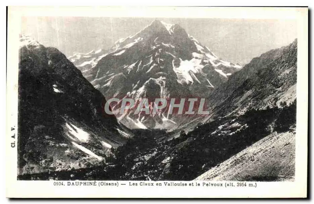 Les Claux in Vallouise und der Pelvoux (Höhe 3954 m.) — Dauphiné (Oisans) — CI.A.V. n° 0104 - Vorderseite