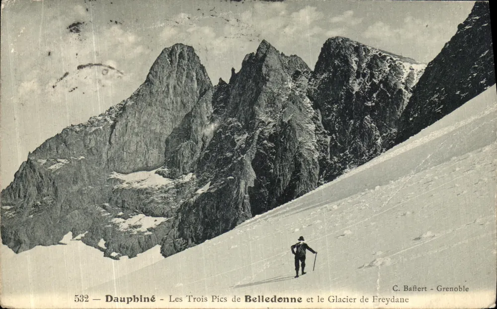 Dauphiné - Die drei Gipfel von Belledonne und der Freydane-Gletscher — C. Baffert - Grenoble - Vorderseite