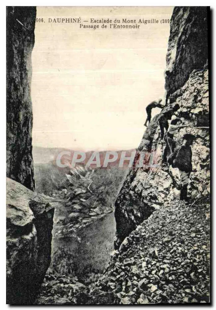 Dauphiné — Besteigung des Mont Aiguille (209) — Passage des Entonnoir — P. GAUDE, Grenoble - Vorderseite