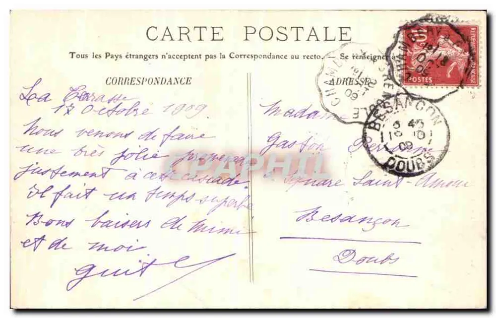 El Dauphiné — Cascada del Carré de la Terrasse — Eug. Robert, Grenoble - Reverso