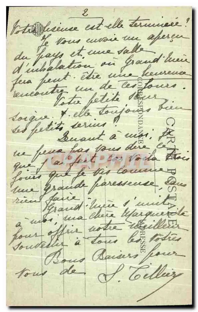 Allevard-les-Bains (Isère) — Vista geral — editor anônimo, n° de série 1785 - Verso