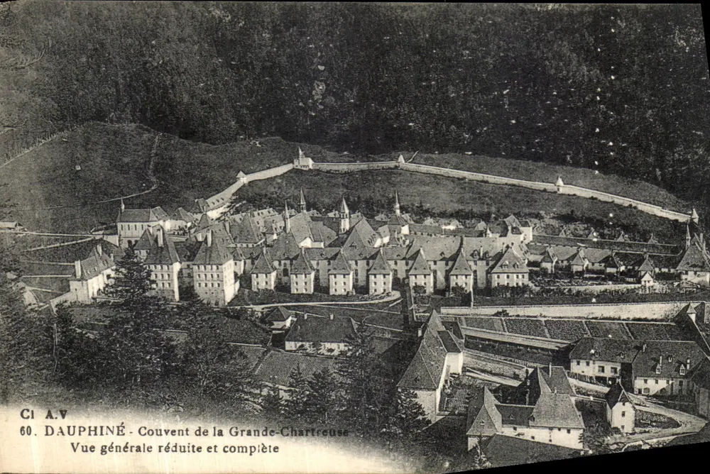 Dauphiné - Kloster der Grande-Chartreuse — Reduzierte und vollständige allgemeine Ansicht — CI A.V. Nr. 60 - Vorderseite