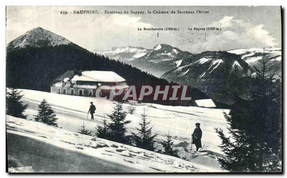 Umgebung von Sappey, das Schloss Sarcenas im Winter — Dauphiné, n°639 - Vorderseite