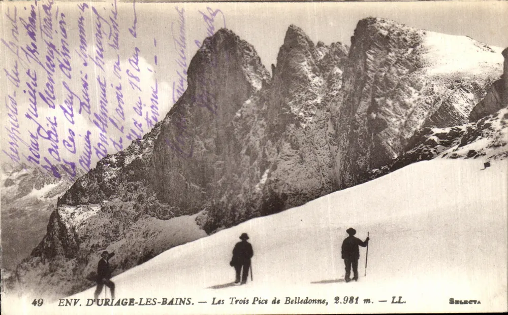 Die drei Gipfel von Belledonne, 2.981 m. — LL. — Selecta - Vorderseite
