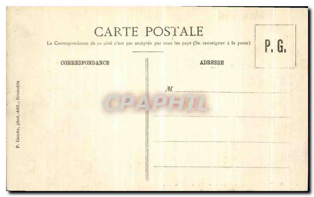 Dauphiné - Grande-Chartreuse - Entrada do Mosteiro — P. Gaude, fot.édit., Grenoble, n°613 - Verso