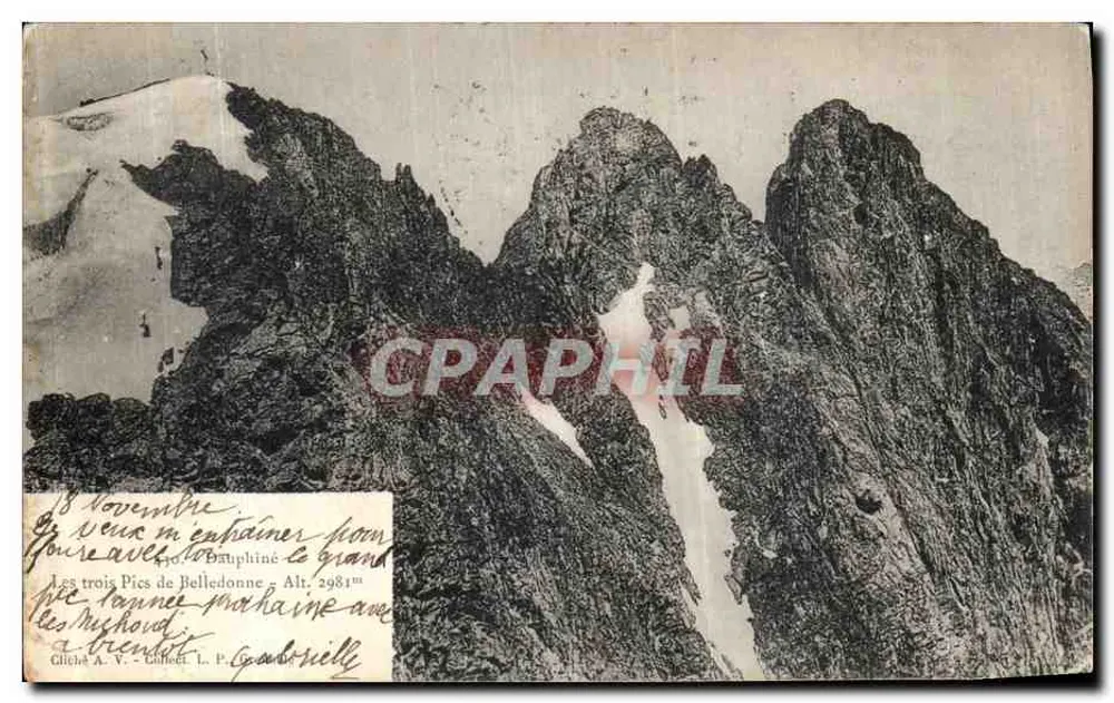 Os três Picos de Belledonne — Alt. 2981m — Gliche A. V. - Ghibet L. P. Gabrielli - Frente