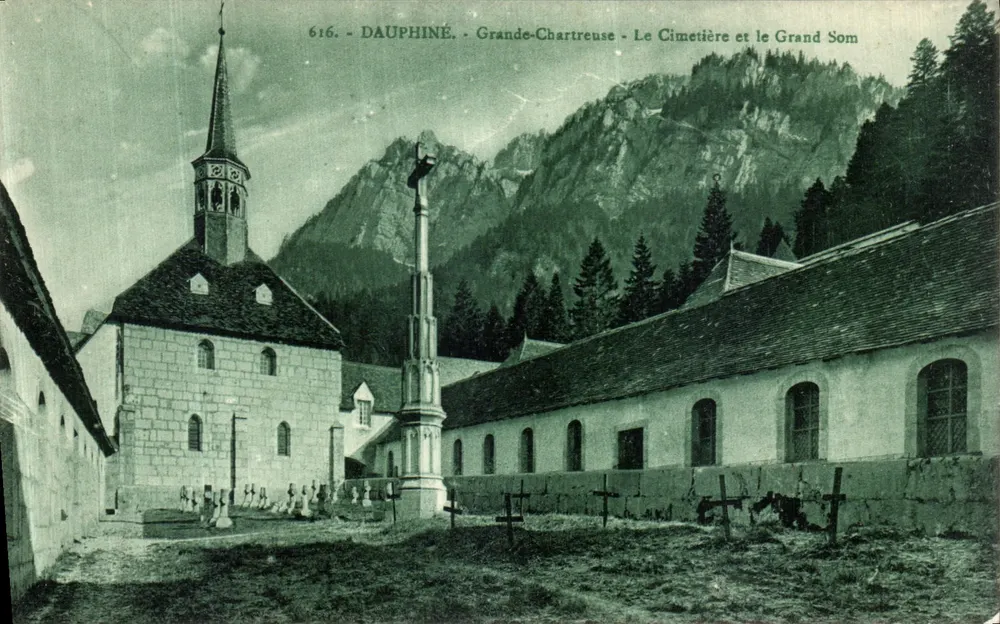 Grande-Chartreuse - Der Friedhof und der Grand Som — P. Gaude, phot. édit., Grenoble, n°616 - Vorderseite