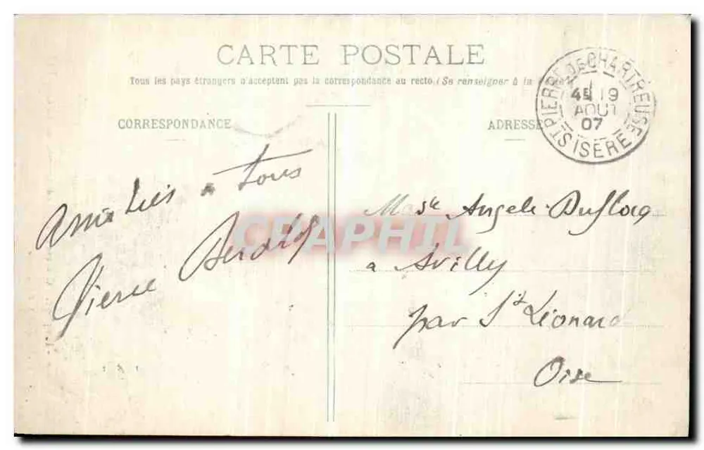 Convento da Grande Chartreuse - A Capela — Chiche & W. Ballechon L. P., Grenoble - Verso