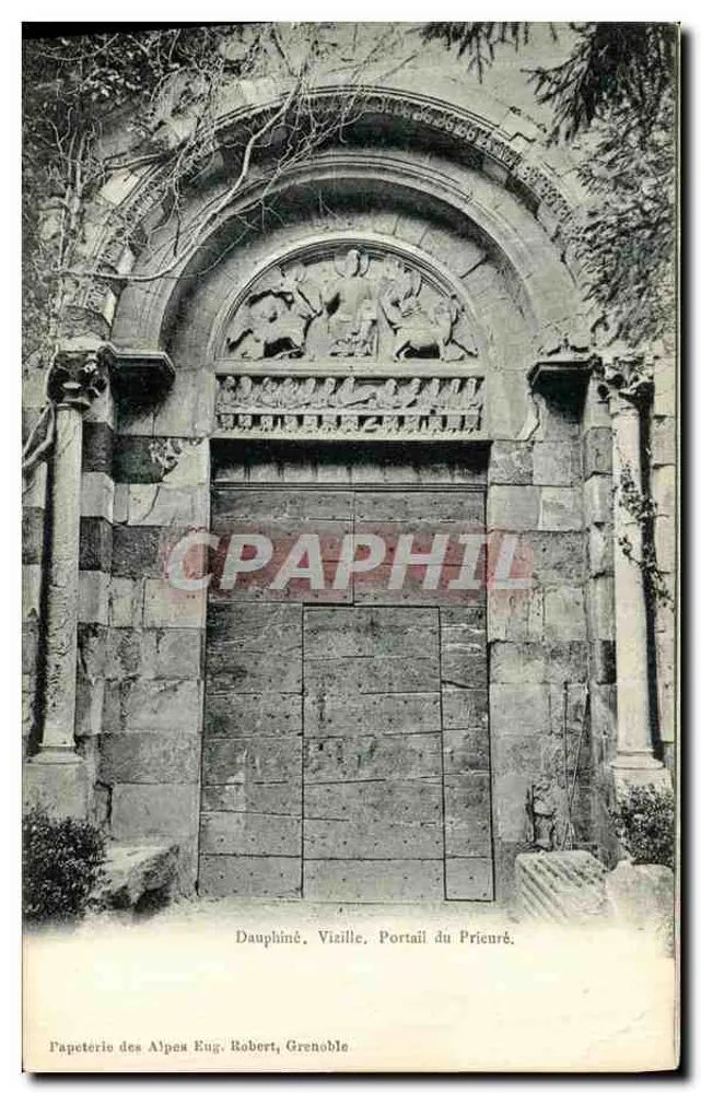Vizille, Portal do Priorado — Dauphiné — Papeterie des Alpes Eug. Robert, Grenoble - Frente