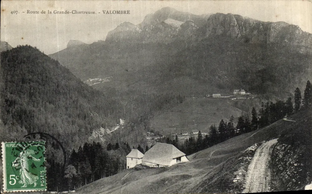 Rodovia da Grande-Chartreuse - Valombre — Bilhete postal antigo n°407, editor desconhecido - Frente