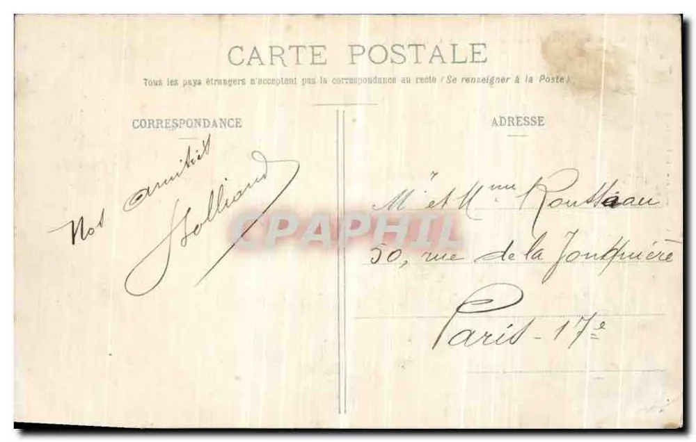 Rodovia da Grande-Chartreuse - Valombre — Bilhete postal antigo n°407, editor desconhecido - Verso