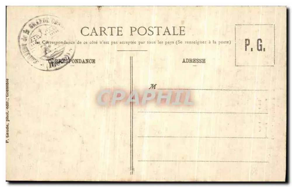 Grande-Chartreuse — Entrada do Deserto — P. Gaude, fot.-edit., Grenoble - Verso