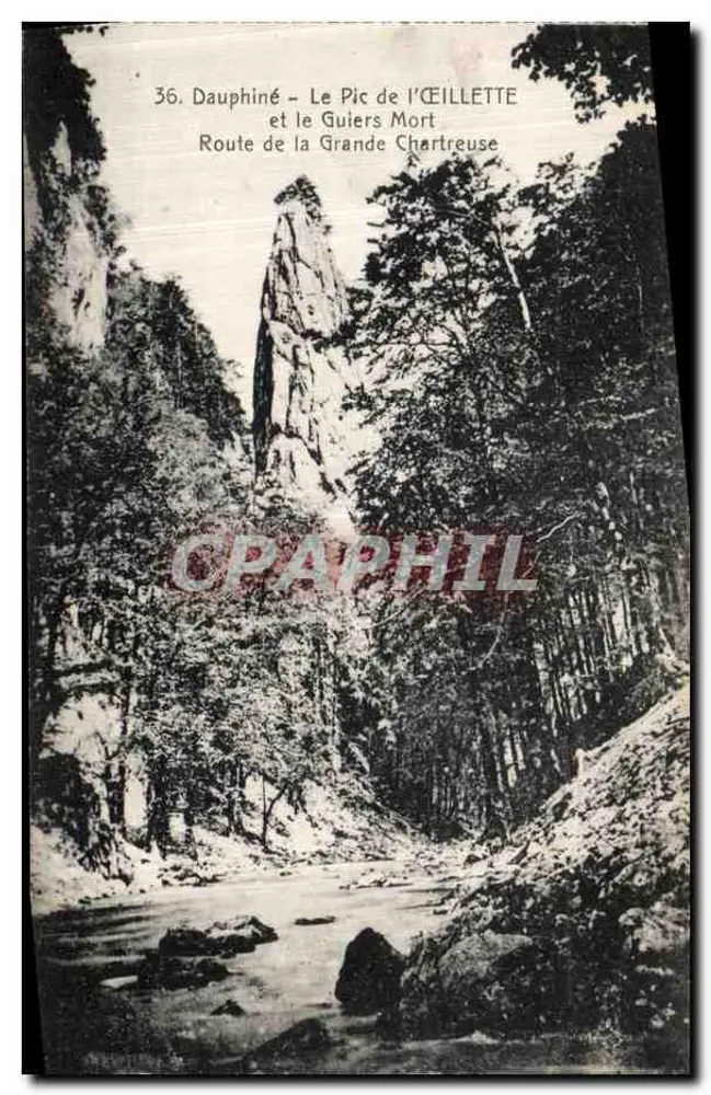 Dauphiné - Ansicht des Pic de l'Éillette und des Guiers Mort - Route de la Grande Chartreuse - Vorderseite