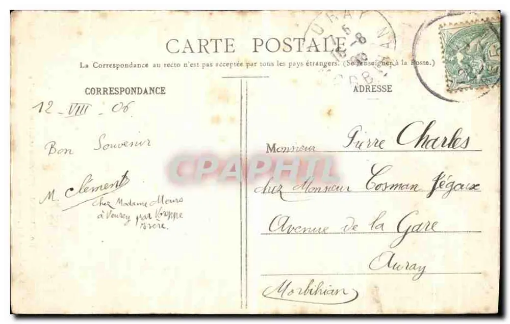 Route de St-Pancrasse und die Dent de Crolles — Cliché A. V. — Colleet, L. P., Grenoble - Rückseite