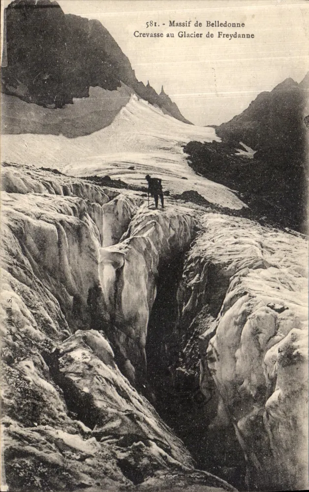 Belledonne-Massiv — Riss im Freydanne-Gletscher — Verleger S. (S. Kuhn & Cie ?) n° 581 - Vorderseite