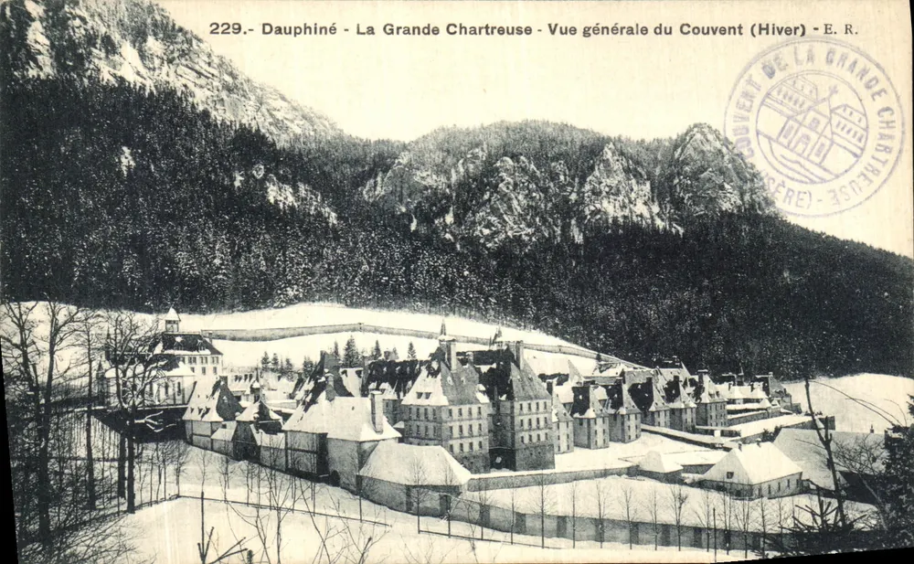 Dauphiné - La Grande Chartreuse - Allgemeiner Blick auf das Kloster (Winter) - E.R. - Vorderseite