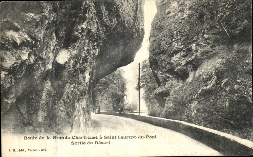Route de la Grande-Chartreuse nach Saint-Laurent-du-Pont — Ausgang des Wüsten — J. G., Verlag, Voiron - 342 - Vorderseite