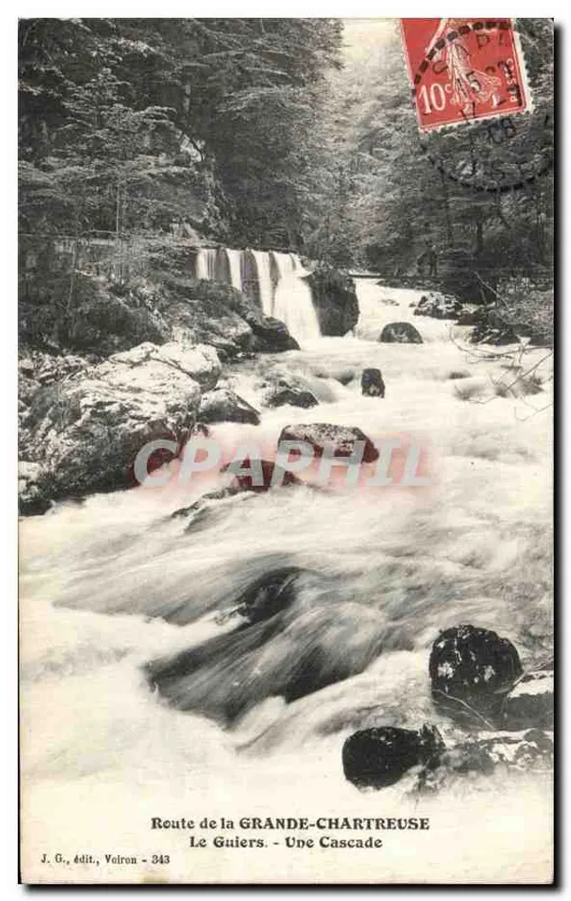 O Guiers - Uma Cachoeira — Rota da Grande-Chartreuse — J. G., editor, Voiron - 343 - Frente
