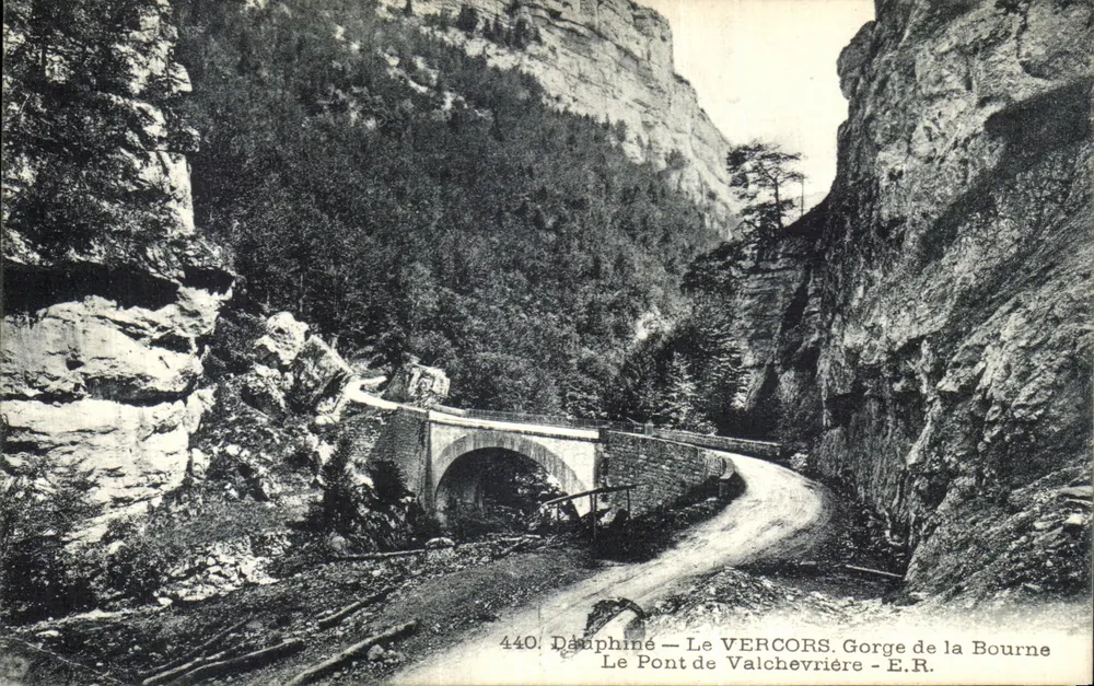 Der VERCORS. Schlucht der Bourne — Die Brücke von Valchevrière — E.R. - Vorderseite