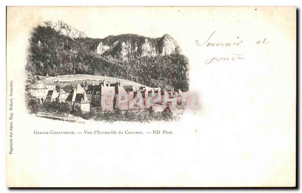 Grande-Chartreuse — Vista Geral do Mosteiro — Papataria das Alpes, Eng. Robert, Grenoble - Frente