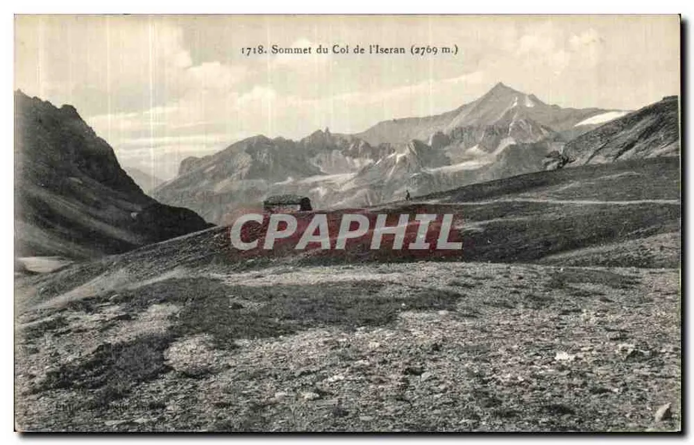 Cume do Col de l'Iseran (2769 m.) — vista panorâmica alpina — editor não identificado, n° de série 1718 - Frente