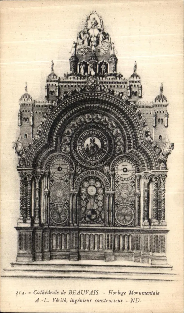 Catedral de Beauvais — Relógio Monumental — A-L. Vérité, engenheiro construtor — N.D. - Frente