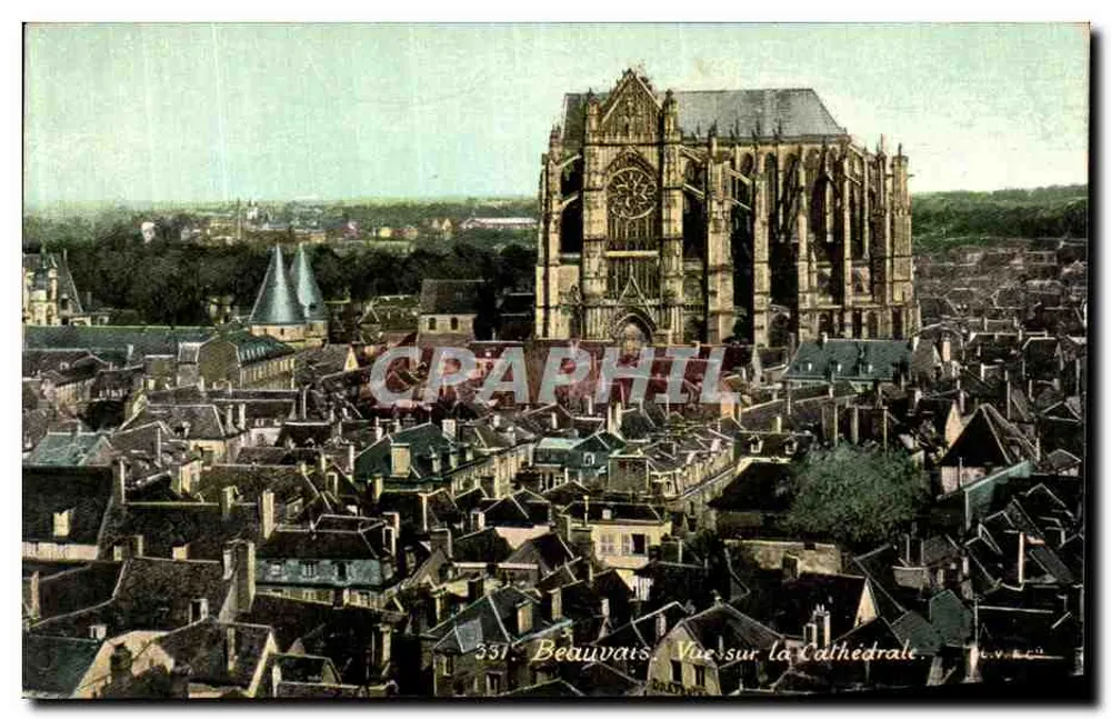 Beauvais - Vista da Catedral — editor L.V.A.Cm, n° de série 351 - Frente