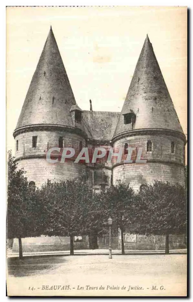 Beauvais — Die Türme des Palasts der Gerechtigkeit — M. G. - Vorderseite