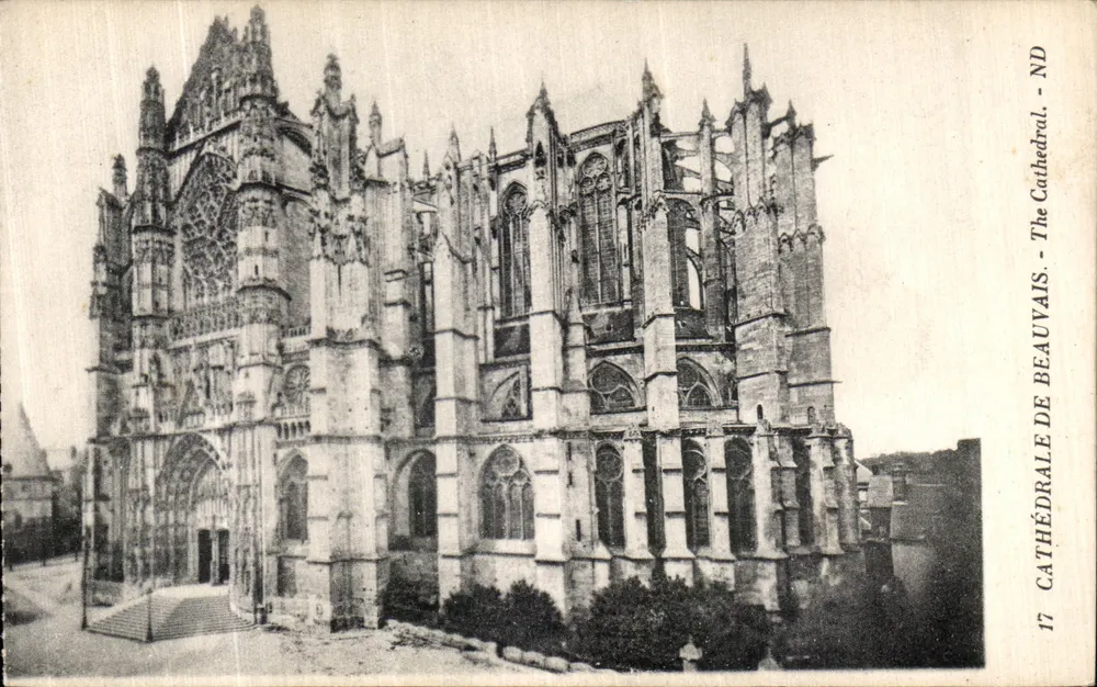 Catedral de Beauvais — Vista da fachada gótica — Editor: Levy e Neurdein, Paris, n° 17 - Frente