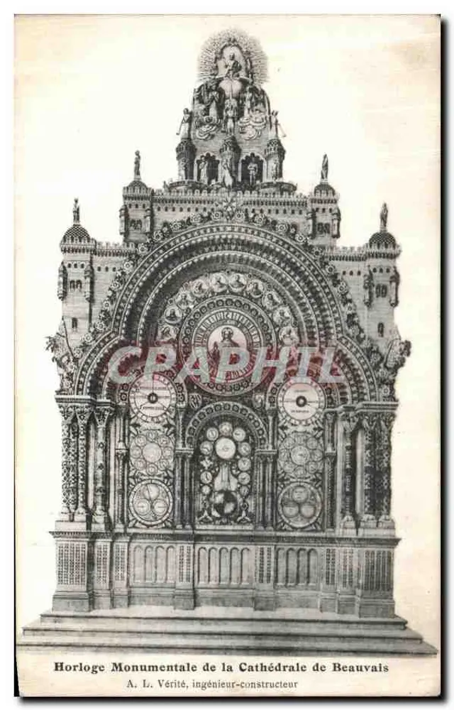 Monumentale Uhr der Kathedrale von Beauvais — A. L. Vérité, Ingenieur-Bauingenieur - Vorderseite