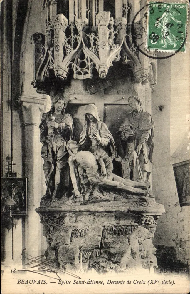 Beauvais — Kirche Saint-Etienne, Abstieg vom Kreuz (15. Jahrhundert) - Vorderseite