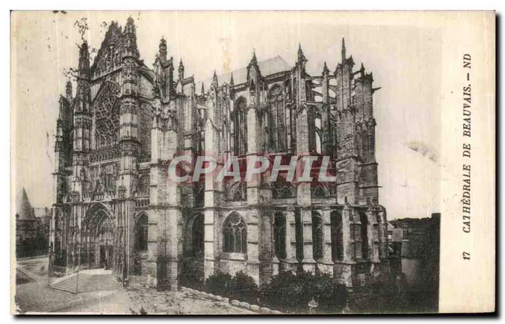 Catedral de Beauvais — Vista da fachada gótica — Editor: Levavasseur, n°17 - Frente