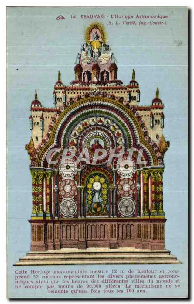 Beauvais - A Relógio Astronômico — (A. L. Verité, Engenheiro-Construtor) - Frente